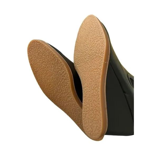 Anthropologie Splendid Leather Wedge Wynn Bootie Black Boots Shoes Size 8.5 NWOT