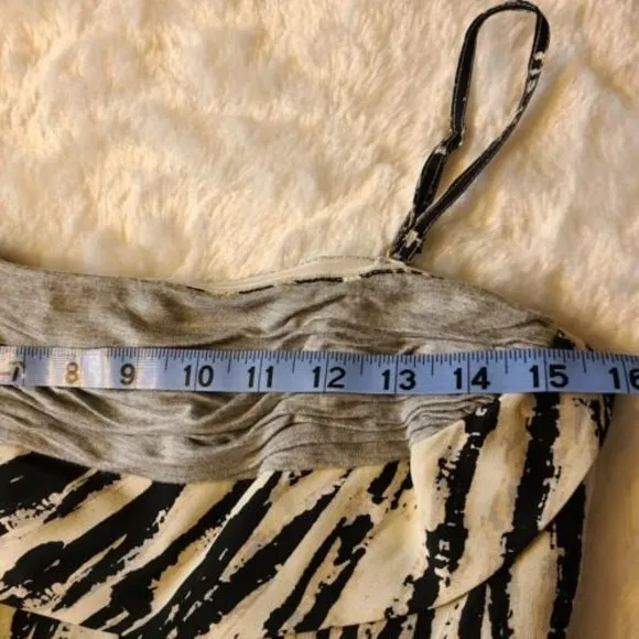 Anthropologie X Tracy Reese Size 6 Black White Silk Spaghetti Straps Midi Dress