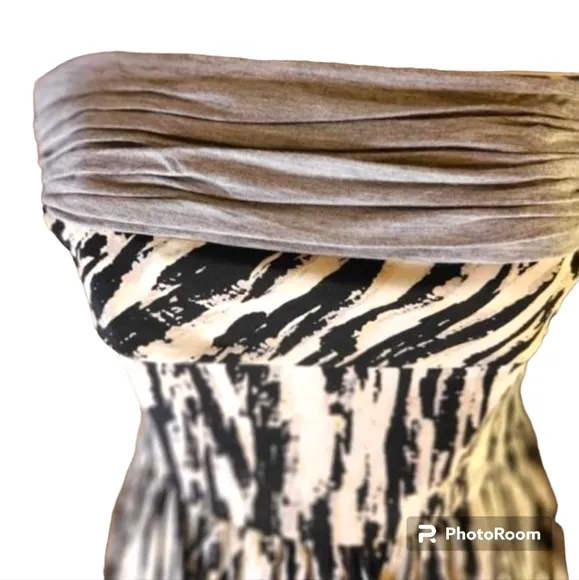 Anthropologie X Tracy Reese Size 6 Black White Silk Spaghetti Straps Midi Dress