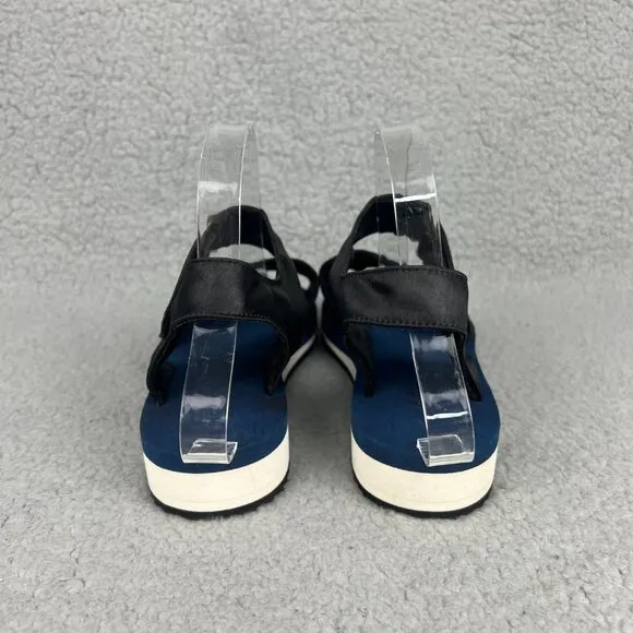 A.P.C. Sandals Womens 9 39 Shoes Black Navy Blue Satin Slingback Strap SAMPLE