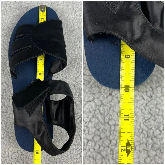 A.P.C. Sandals Womens 9 39 Shoes Black Navy Blue Satin Slingback Strap SAMPLE