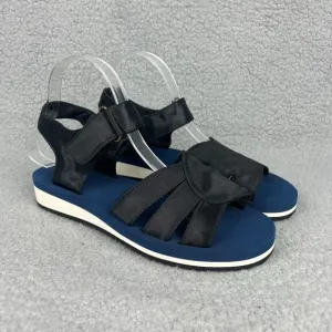 A.P.C. Sandals Womens 9 39 Shoes Black Navy Blue Satin Slingback Strap SAMPLE