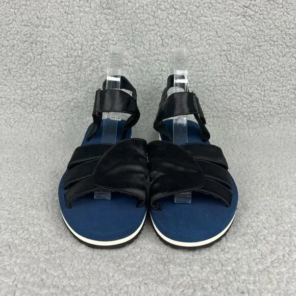 A.P.C. Sandals Womens 9 39 Shoes Black Navy Blue Satin Slingback Strap SAMPLE