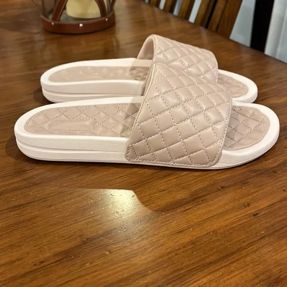 APL Lusso Athletic Propulsion Labs Slides Sandals Shoes Rose Dust Crème Womens 8