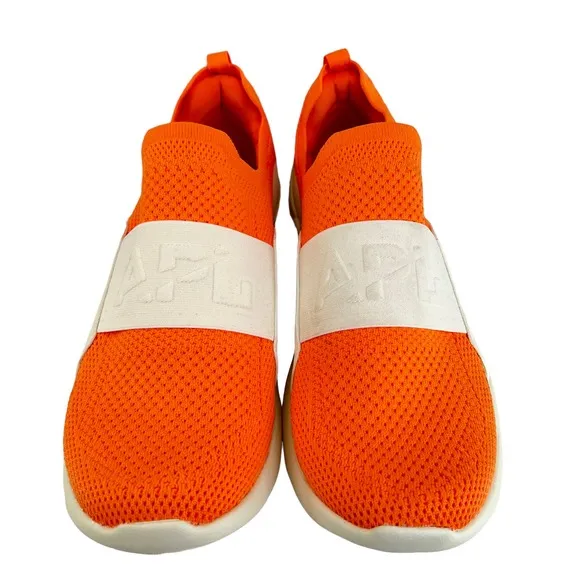 APL Womens Sneakers Orange White Size 9 Techloom Bliss Low Top Mesh Slip On
