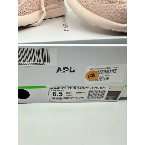 APL Women's Techloom Tracer Sneakers 6.5 Tie Dye Creme/Burgundy