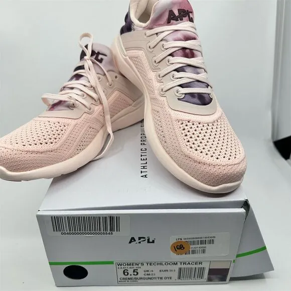 APL Women's Techloom Tracer Sneakers 6.5 Tie Dye Creme/Burgundy
