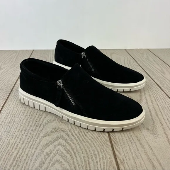 Aqua College Flivia Women's Suede Waterproof Slip-On Sneakers 11M Black $99