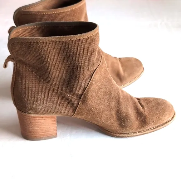 Aquatalia Italian Made Brown Suede Leather Heeled Boots Women's Size 11