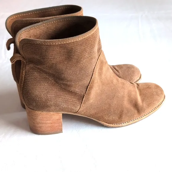 Aquatalia Italian Made Brown Suede Leather Heeled Boots Women's Size 11