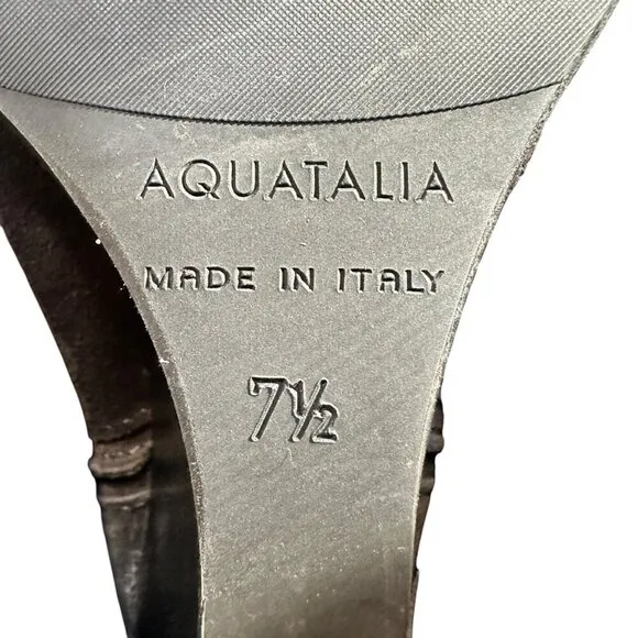 Aquatalia Suede Wedge Cowboy Ankle Boots Booties Gray Made In Italy Size 7.5