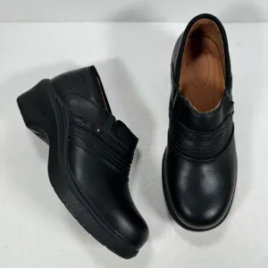 Ariat Black Leather Steel Toe Safety Clog Shoes Women Size 6B