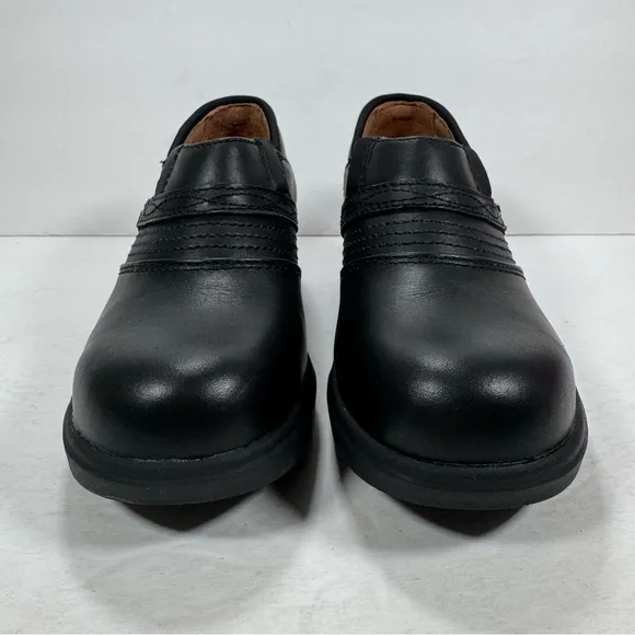 Ariat Black Leather Steel Toe Safety Clog Shoes Women Size 6B