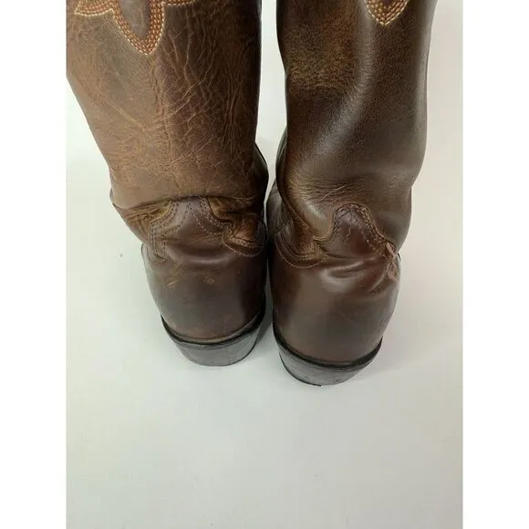 Ariat Boots Men's 9D‎ Western Cowboy Boots Leather Brown Line Dance Rodeo