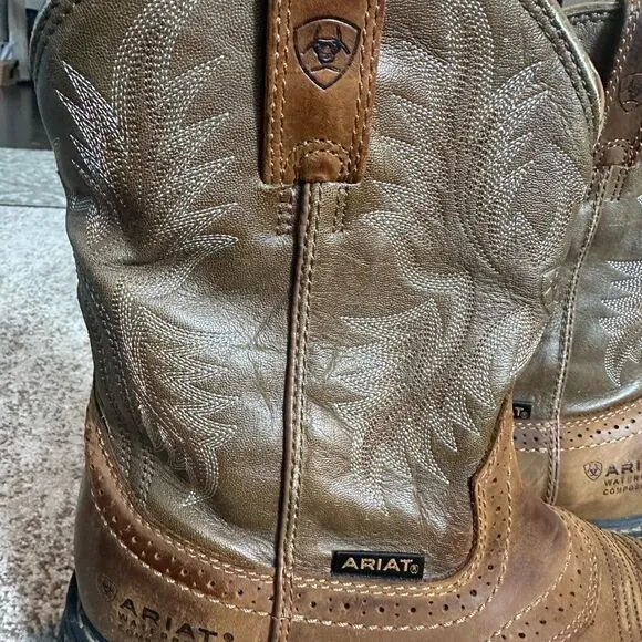 Ariat Brown and Tan Cowboy Boots