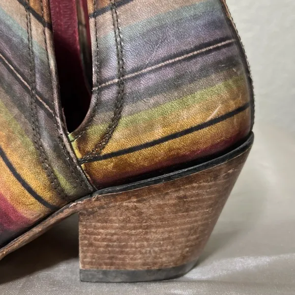 Ariat Dixon Ankle Boots Blanket Dixon Western Leather Booties Size 8.5