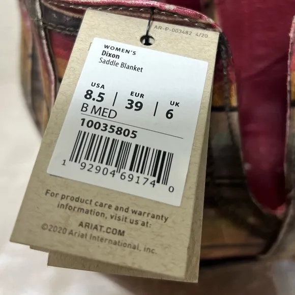 Ariat Dixon Ankle Boots Blanket Dixon Western Leather Booties Size 8.5