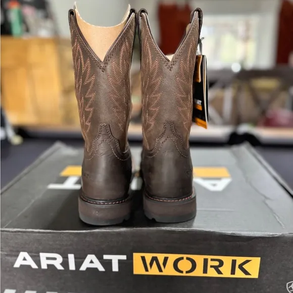 Ariat Groundbreaker Brown Steel Toe Cowboy Boots NWT NIB