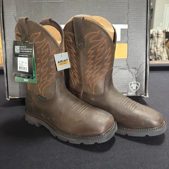 Ariat Groundbreaker Brown Steel Toe Cowboy Boots NWT NIB
