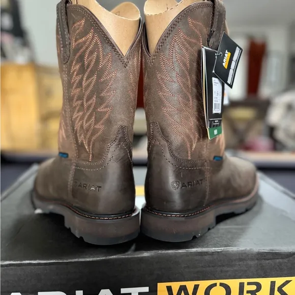 Ariat Groundbreaker Brown Steel Toe Cowboy Boots NWT NIB
