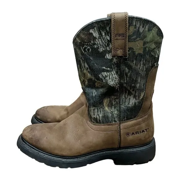 Ariat Groundbreaker Men's 10D Pull On Brown Camouflage Work Boots ATS Equipped