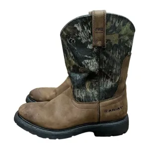 Ariat Groundbreaker Men's 10D Pull On Brown Camouflage Work Boots ATS Equipped