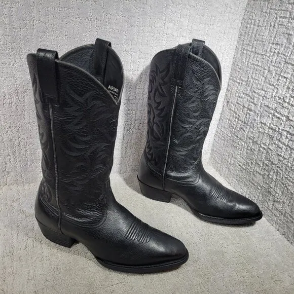 Ariat Heritage 10002218 Mens Size 11EE Black Deertan R Toe Leather Western Boots
