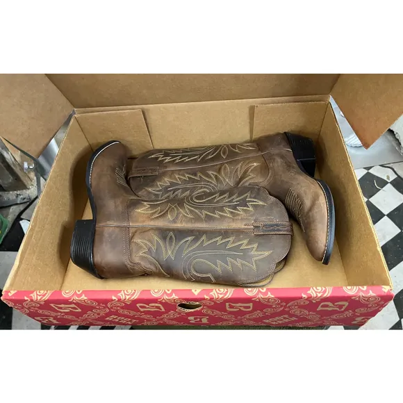 Ariat Heritage Roper Western Boots | Distressed Brown Leather | Size 9B | New in