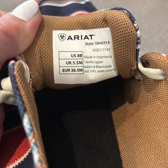 Ariat Hilo Chimayo Cristo Aztec print slip on, lightweight flex,moc toe,Western
