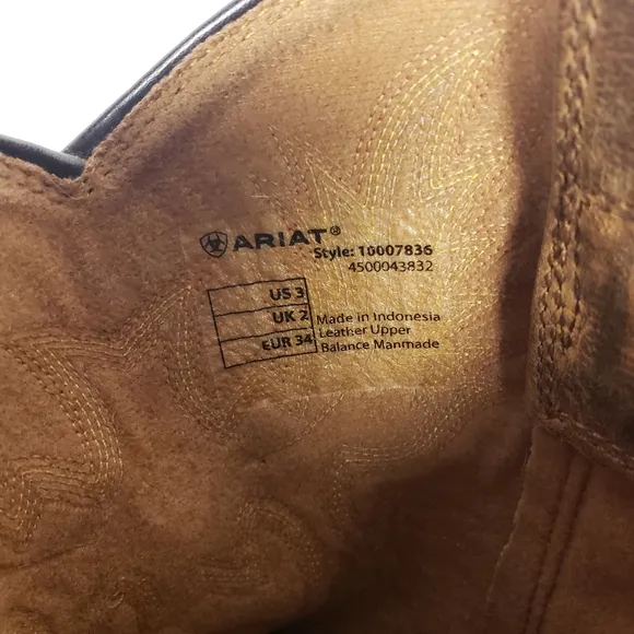 Ariat Kids Size 3 Western Cowboy Rodeo Boots