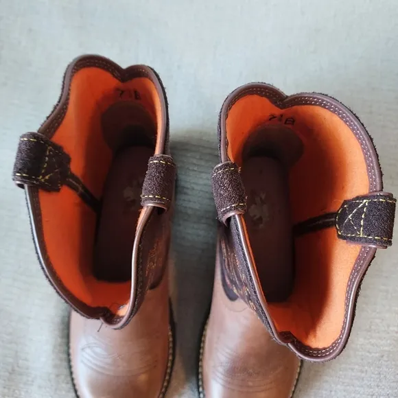 ARIAT Leather Women's Brown and Orange Western Boots Sz-7.5