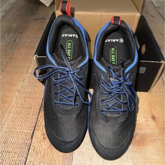 Ariat mens Outpace Day One Blue Trainers Work &amp; Safety Shoes Sneakers