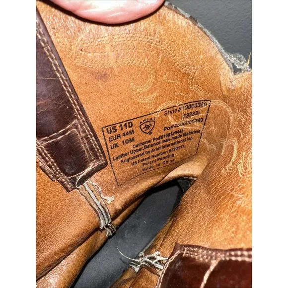 ARIAT Sedona Mens Size 11D Brown Leather Western Cowboy Boots 10003369