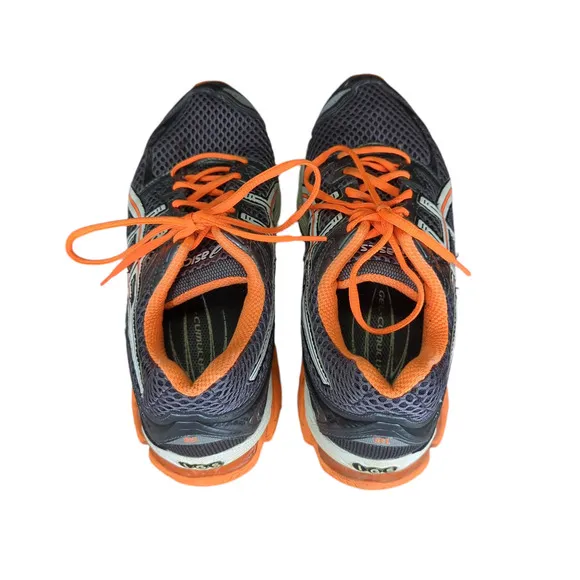 ASICS Gel-Cumulus 13 Running Shoes Sneakers T149N Men's Size 9.5 Gray Orange