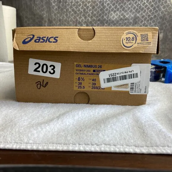 ASICS GEL Nimbus 26 Running Shoes Women 8.5 Oatmeal Orange Clean Girl Retro Chic