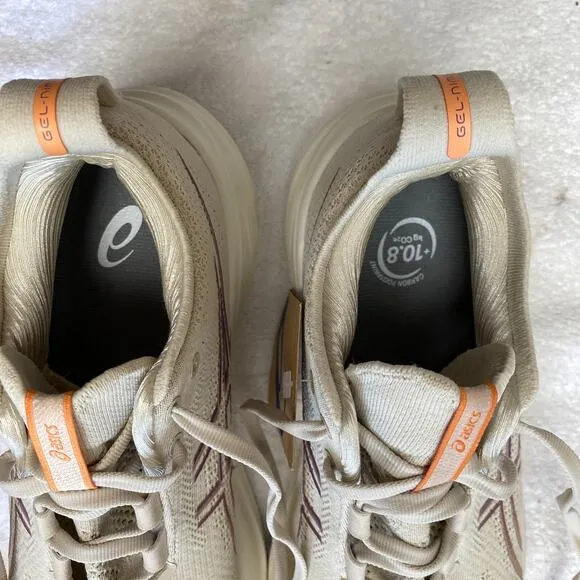 ASICS GEL Nimbus 26 Running Shoes Women 8.5 Oatmeal Orange Clean Girl Retro Chic