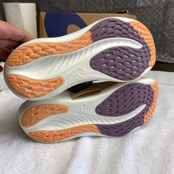 ASICS GEL Nimbus 26 Running Shoes Women 8.5 Oatmeal Orange Clean Girl Retro Chic