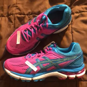 Asics Gel Pursue 2 Running Sneakers Shoes Pink Blue White 8.5 New Trainers