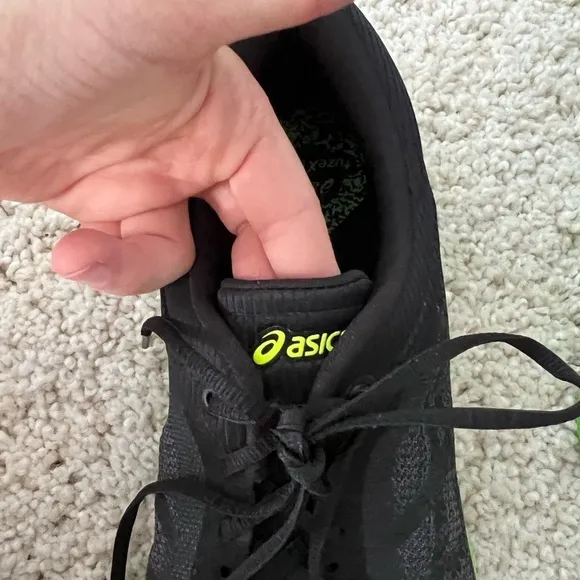 Asics Men's FuzeX Rush Neon Green Black Lace Up Sneakers Shoes 11.5