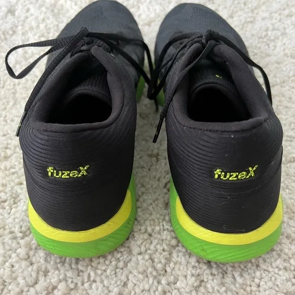 Asics Men's FuzeX Rush Neon Green Black Lace Up Sneakers Shoes 11.5
