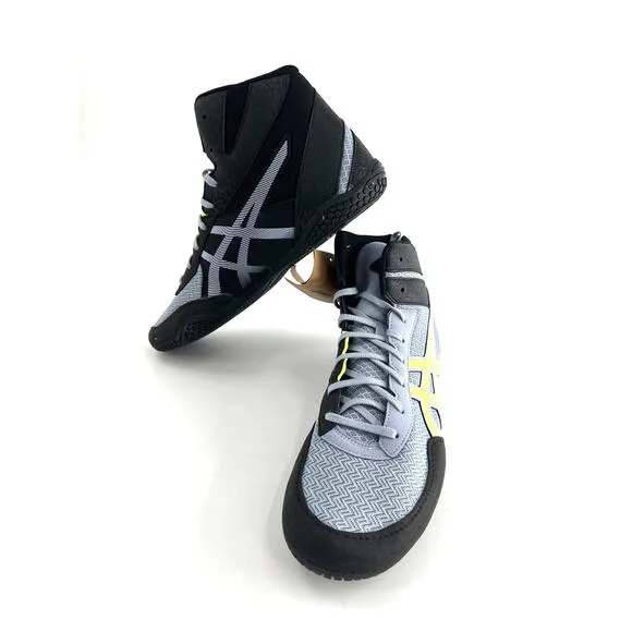 Asics Men's Grey Blue/Safety Yellow Matcontrol 3 Wrestling Shoes Size 13