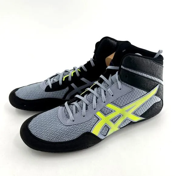 Asics Men's Grey Blue/Safety Yellow Matcontrol 3 Wrestling Shoes Size 13