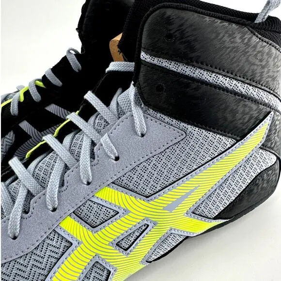 Asics Men's Grey Blue/Safety Yellow Matcontrol 3 Wrestling Shoes Size 13