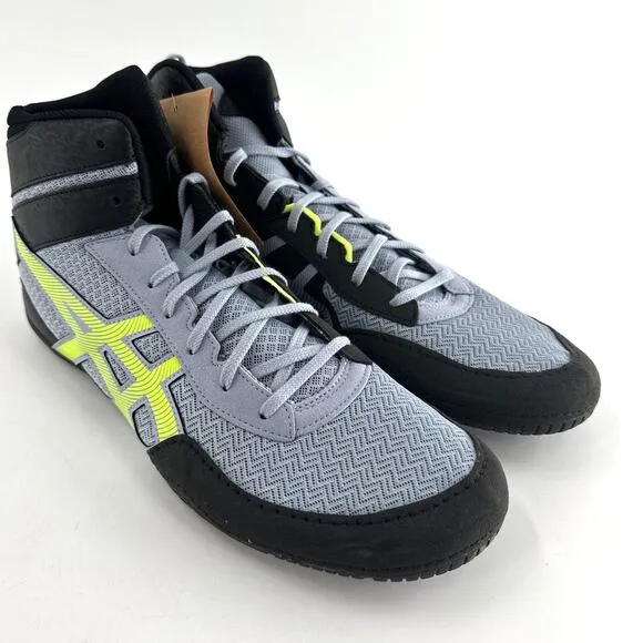 Asics Men's Grey Blue/Safety Yellow Matcontrol 3 Wrestling Shoes Size 13