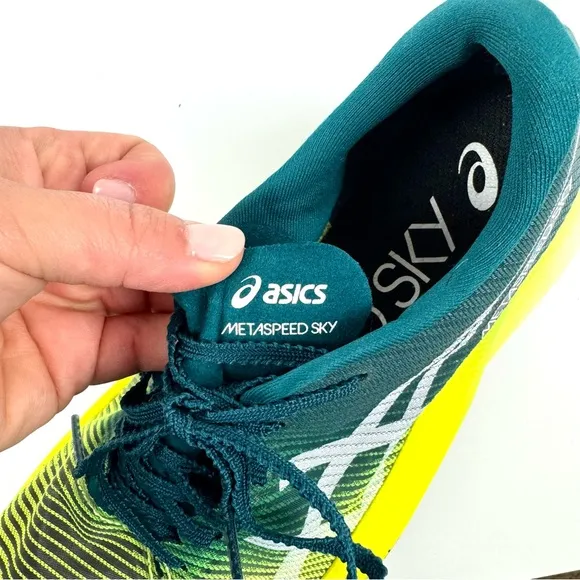 Asics Metaspeed Sky  Plus Shoes Velvet Pine/ Safety Yellow (1013A115) Men’s Sz 6