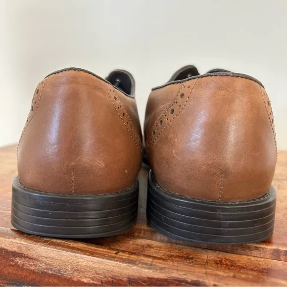 Aston Grey brown leather oxford dress shoes men's sz 12 preworn