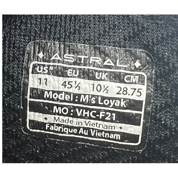 Astral Loyak M's Black Brown Water Shoes Men's 11 Lightweight Minimalist Shoe