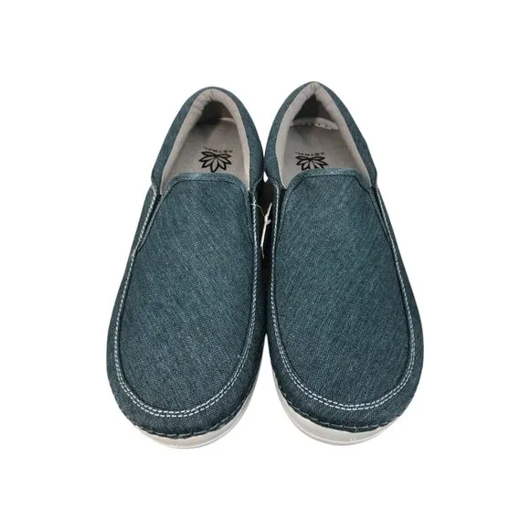 Astral Shoes Mens 9 Womens 10 Hemp Baker Slip On Denim Navy New