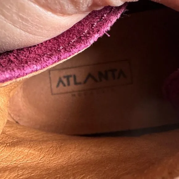 Atlanta Mocassin cranberry suede slip on size 13