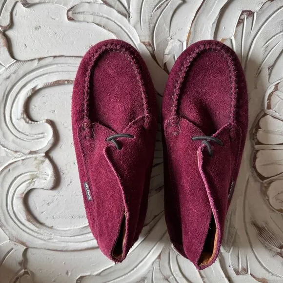 Atlanta Mocassin cranberry suede slip on size 13